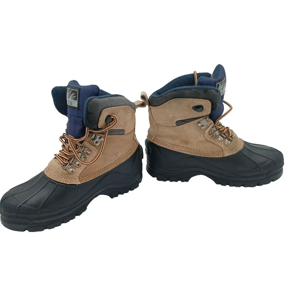 Itasca Ice Breaker Buff Tan Black Snow Winter Boots Leather Lace Up Women Size 7
